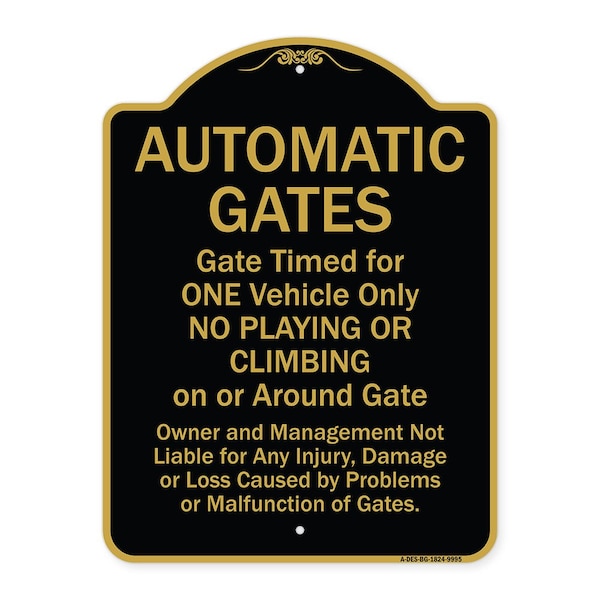 Designer Series-Automatic Gates Gate Timed For One Vehicle Only, 24" x 18", BG-1824-9995